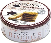 Печенье Bisquini с кусочками молочного и темного шоколада в жестяной банке 150г