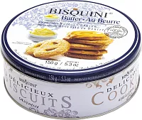 Печенье Bisquini Сливочное 26%  (Butter) в жестяной банке 150г
