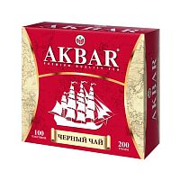 Чай	AKBAR	Корабль 100 пак.*2 гр. черный с/я (12)