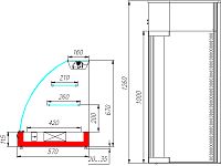 Холодильная витрина настольная Полюс A57 VM 1,2-1 (ВХС-1,2 Арго XL) (black/steel))
