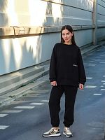 Костюм спортивный черный утепленный Rose&Mose RM107 оверсайз M (р 44-46)