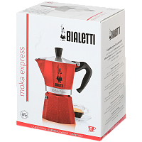 Гейзерная кофеварка Bialetti Moka Express 6 порций красная СЛ