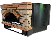 Печь для пиццы на дровах CEKY R120 круглая фронт красный кирпич
