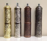 Кофемолка ручная ZAMAK большая цилиндр серебристая